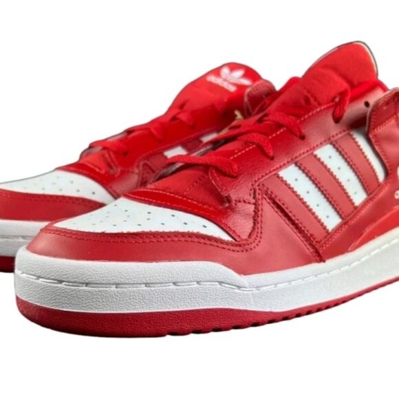 Adidas Men\'s Forum Low CL Scarlet Red White Shoes HQ1495 Size 11